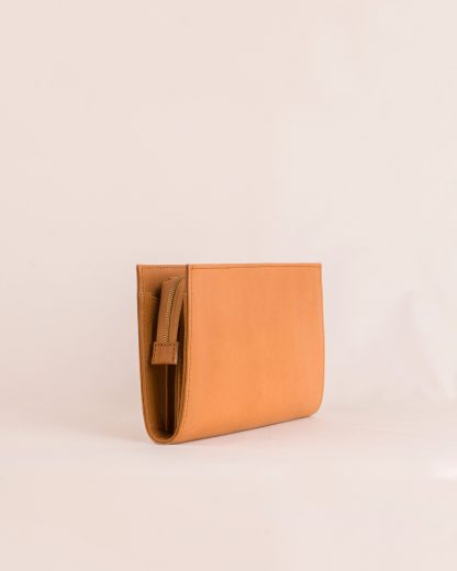 Amelia Clutch Tan side