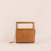 Arin Crossbody Caramel with Teak Handle front