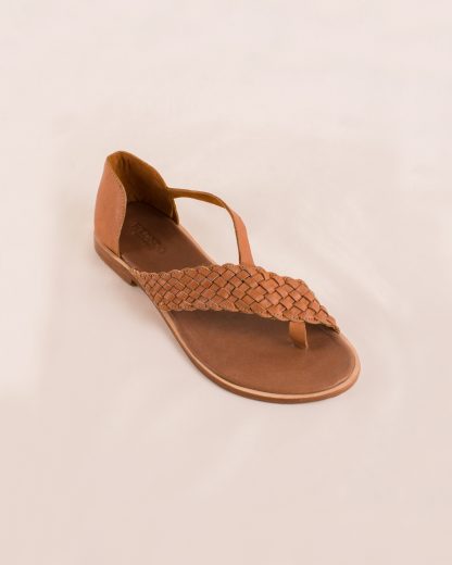 Lea Flat Sandals Caramel angle