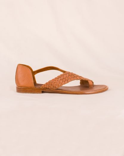 Lea Flat Sandals Caramel side