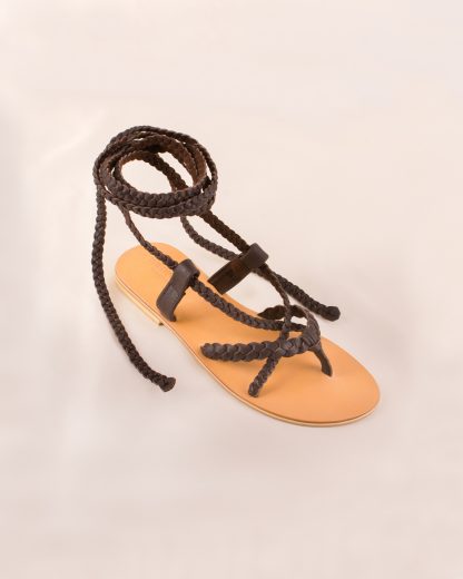 Zoey Lace Up Sandals Black angle