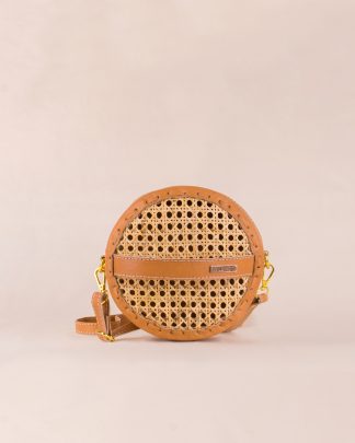 mini Nomi Crossbody Tan front