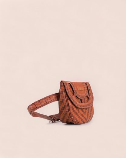 Wildindo Karen Handwoven leather fanny pack Angle