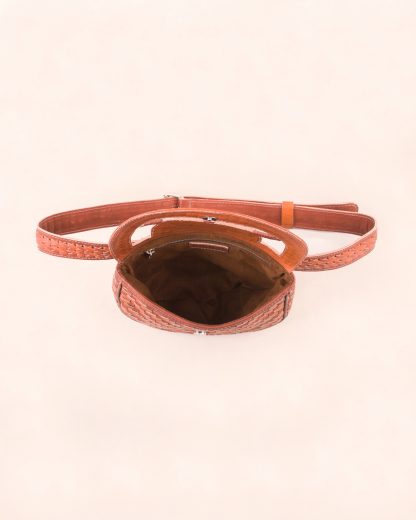 Wildindo Karen Handwoven leather fanny pack Inside