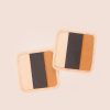 Leather Coaster Square Light Lines