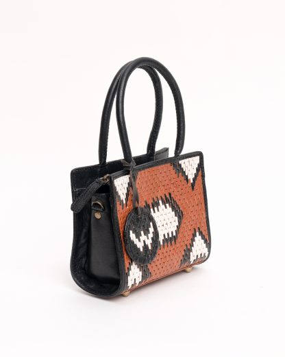 Nagini handbag black and dark shades angle handvowen