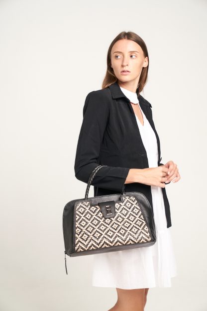 Rhonda handbag handwoven belts of leather model as handbag