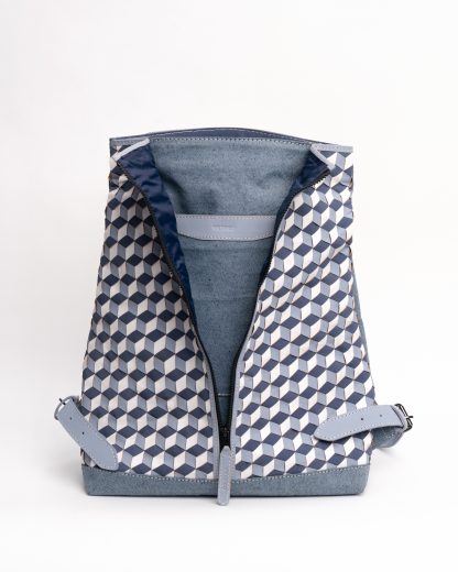 Owen backpack for men handwoven 3d pattern opened