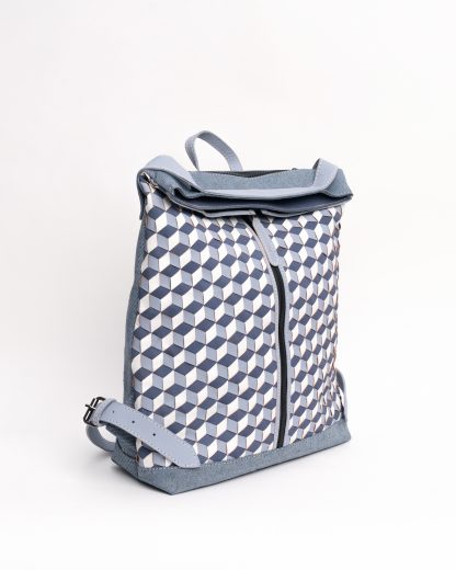 Owen backpack for men handwoven 3d pattern from side