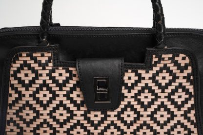 Rhonda handbag handwoven belts of leather detail